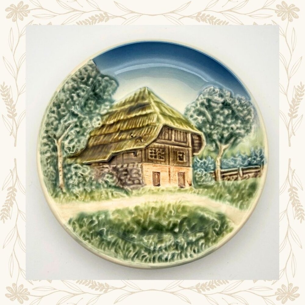 Vintage West German Ceramic Wall Plate CICO Majolica